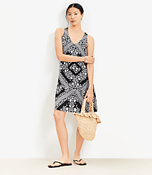 Petite Tiled Criss Cross Back Mini Dress carousel Product Image 2