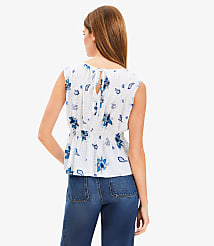 Paisley Plaid Smocked Peplum Top carousel Product Image 3