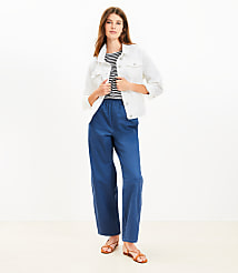 Petite Pull On Barrel Pants in Twill carousel Product Image 1