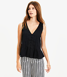 Petite Pleated V-Neck Tank Top carousel Product Image 2