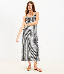 Petite Striped Tie Back Bias Maxi Dress carousel Product Image 1