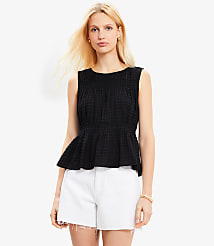Plaid Smocked Peplum Top carousel Product Image 3