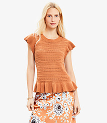Pointelle Ruffle Sweater carousel Product Image 1