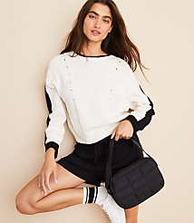 Lou & Grey Colorblock Pointelle Wedge Sweater carousel Product Image 1