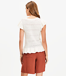 Pointelle Ruffle Sweater carousel Product Image 2