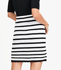 Petite Striped Scalloped Mini Sweater Skirt carousel Product Image 3