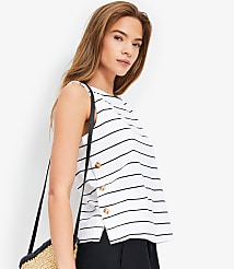 Petite Striped Side Button Tank Top carousel Product Image 1