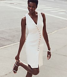 Petite LOFT Versa Crepe Drape Asymmetrical Vest Mini Dress carousel Product Image 6