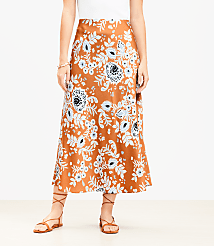 Petite Floral Satin Bias Midi Skirt carousel Product Image 3