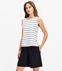 Petite Striped Side Button Tank Top carousel Product Image 3