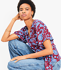 Petite Tiled Flutter Sleeve Wrap Blouse carousel Product Image 4