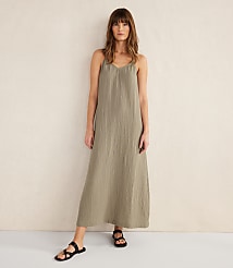 Haven Well Within Organic Cotton Gauze V-Neck Midi Dress carousel Product Image 1