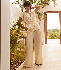 Haven Well Within Organic Cotton Crinkle Gauze Wide Leg Pants carousel Product Image 3