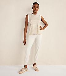 Haven Well Within Linen Stripe Crewneck Tank carousel Product Image 2