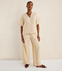 Haven Well Within Organic Cotton Linen V-Neck Top carousel Product Image 3
