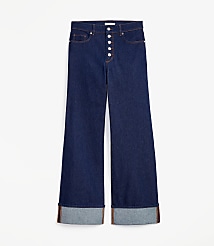 Petite Cuffed High Rise Wide Leg Jeans in Rinse Wash carousel Product Image 4