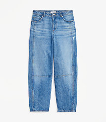 Seamed High Rise Barrel Jeans in Vintage Distressed Wash carousel Product Image 4
