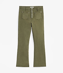Patch Pocket High Rise Kick Crop Jeans in Evening Olive carousel Product Image 4