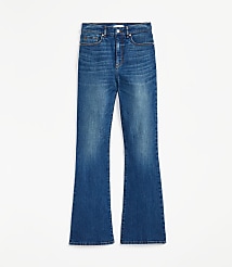 Petite High Rise Slim Flare Jeans in Vintage Dark Indigo Wash carousel Product Image 4