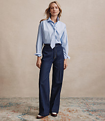 Petite Refined High Rise Trouser Jeans in Rinse Wash carousel Product Image 2