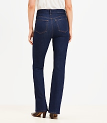 Pintucked High Rise Slim Flare Jeans in Classic Rinse Wash carousel Product Image 4