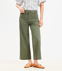 Petite Palmer Wide Leg Crop Pants in Twill carousel Product Image 2