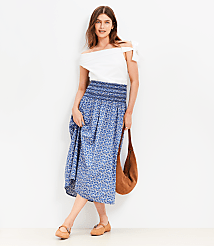 Floral Smocked Midi Skirt carousel Product Image 1