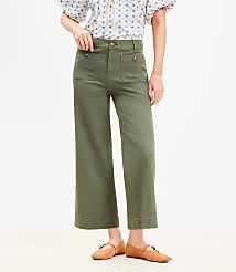 Tall Palmer Wide Leg Crop Pants in Twill carousel Product Image 3