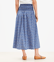 Floral Smocked Midi Skirt carousel Product Image 3