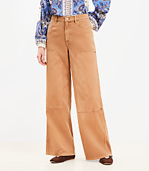 Petite Wide Leg Carpenter Pants in Twill carousel Product Image 2
