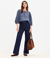Tall Palmer Wide Leg Pants in Ponte carousel Product Image 1