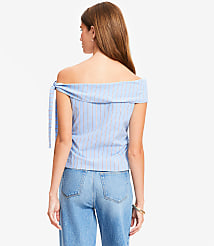 Striped Tie One Shoulder Top carousel Product Image 3