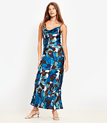 Brushstroke Cowl Midi Slip Dress carousel Product Image 2