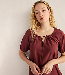 Haven Well Within Cotton Voile Blend Gathered Scoop Neck Top carousel Product Image 1