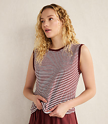 Haven Well Within Linen Stripe Crewneck Tank carousel Product Image 1
