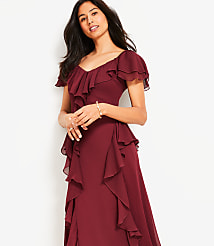 Chiffon Ruffle Maxi Dress carousel Product Image 1