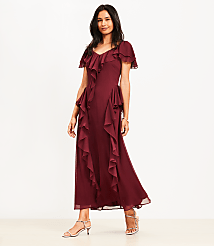 Petite Chiffon Ruffle Maxi Dress carousel Product Image 2
