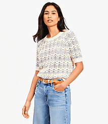 Petite Wavy Stitch Raglan Sweater Tee carousel Product Image 1