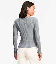 Petite Heathered Ruffle Ribbed Cardigan carousel Product Image 3