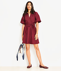 Poplin Balloon Sleeve Mini Dress carousel Product Image 1
