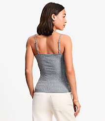 Petite Heathered Ruffle Ribbed Tank Top carousel Product Image 3
