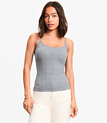 Petite Heathered Ruffle Ribbed Tank Top carousel Product Image 2