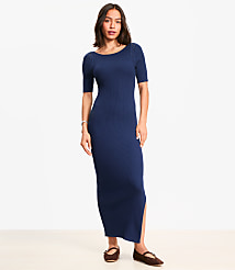 Crochet Trim Ribbed Maxi Sweater Dress carousel Product Image 2