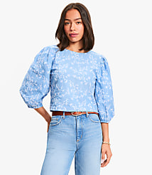 Floral Embroidered Elbow Sleeve Blouse carousel Product Image 2