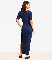 Crochet Trim Ribbed Maxi Sweater Dress carousel Product Image 3