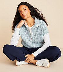 Lou & Grey Ribbed Half Zip Wedge Sweater carousel Product Image 2
