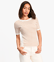 Striped Crochet Trim Sweater Tee carousel Product Image 1