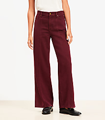 Petite Five Pocket Seamed Wide Leg Pants carousel Product Image 2