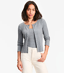 Petite Heathered Ruffle Ribbed Cardigan carousel Product Image 2
