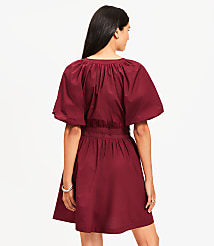 Poplin Balloon Sleeve Mini Dress carousel Product Image 3